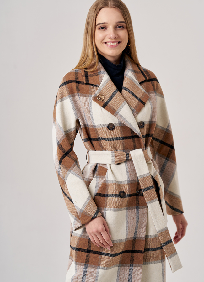 Пальто женское с поясом модель № 21645 универмаг малина