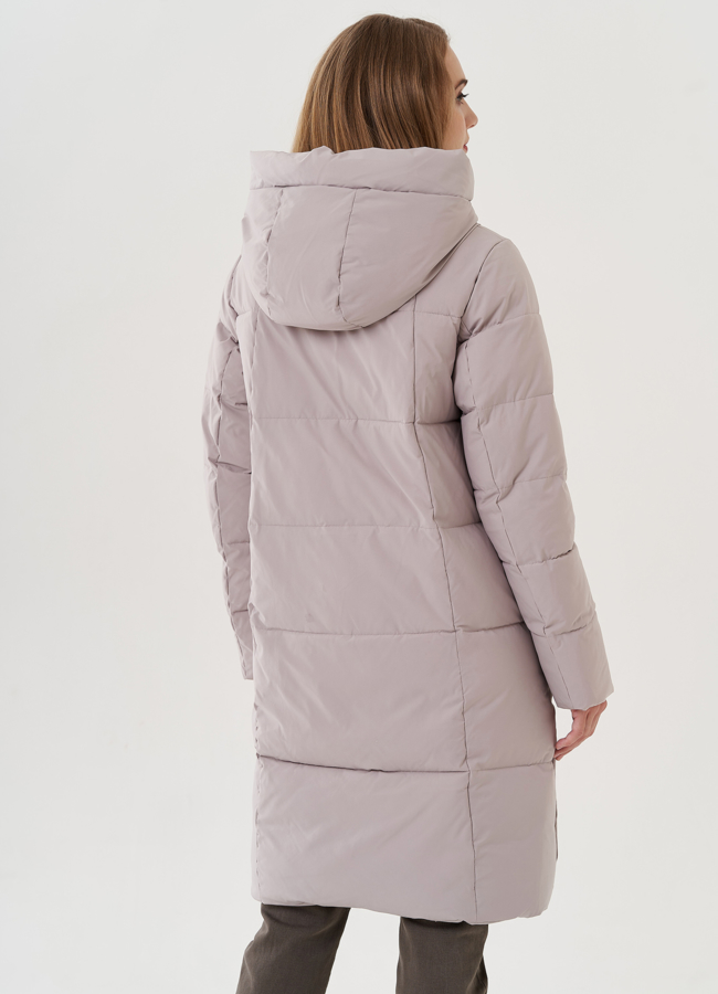 Женский пуховик с капюшоном  модель № 25718 универмаг малина