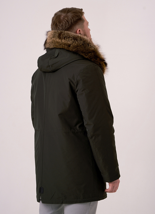 Мужская парка на волке модель № 386 в кредит