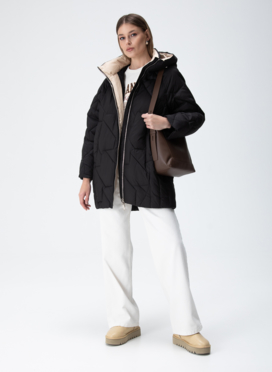 Женский пуховик с капюшоном 