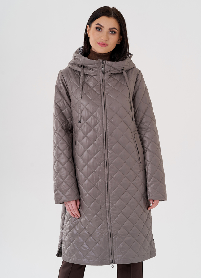 Женское пальто с капюшоном  модель № 24334 в кредит