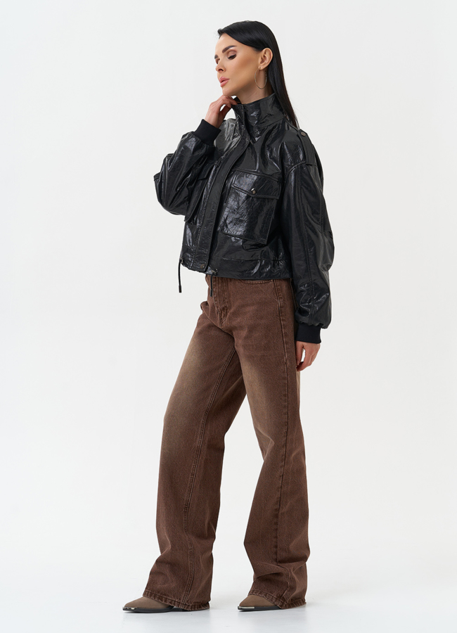 Женская куртка бомбер из натуральной кожи модель № 30096 универмаг малина