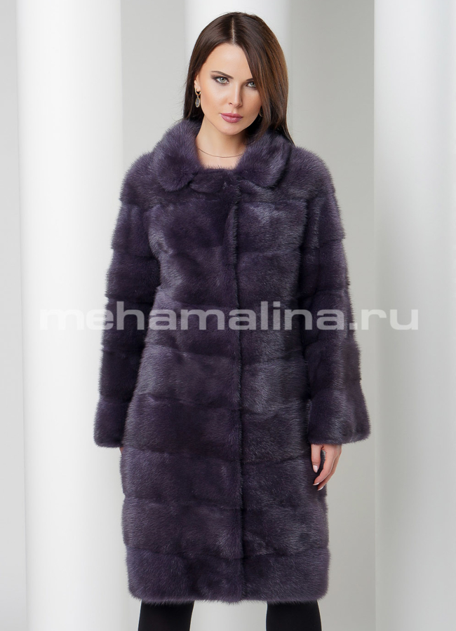 фото Шуба из норки с английским воротником модель № S-533