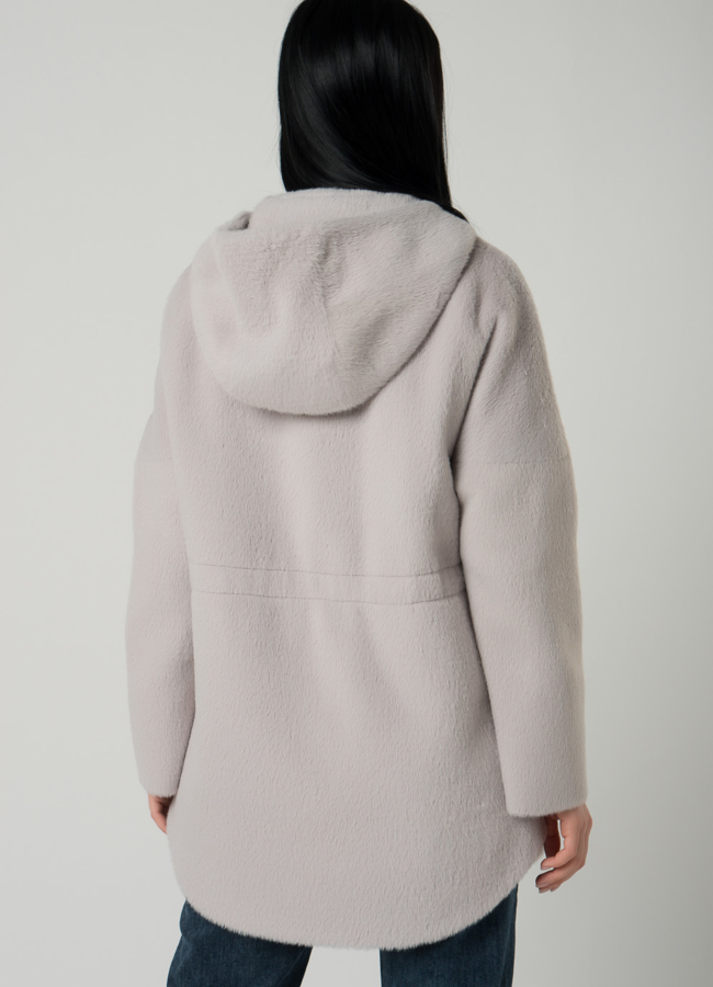 Женское полупальто-парка светло-фиолетового цвета модель № 21872 в рассрочку