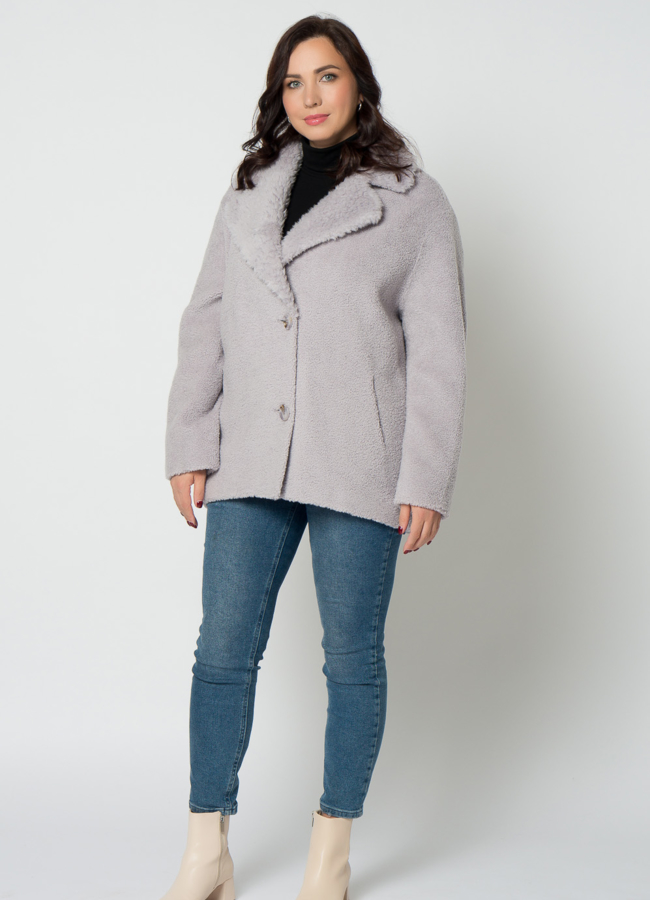 фото Женская куртка с английским воротником из шерсти модель № 21555