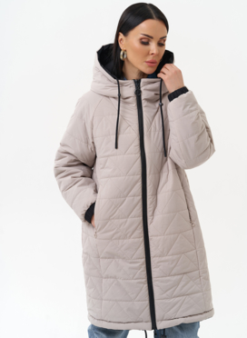 Женская удлиненная куртка с капюшоном