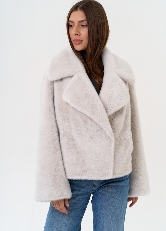 Женская куртка из эко меха с английским воротником модель № 31222 универмаг малина Женская куртка из эко меха с английским воротником модель № 31222 универмаг малина