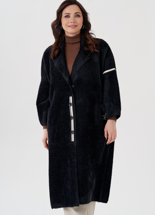 Длинный кардиган с английским воротником  модель № 22478 в кредит