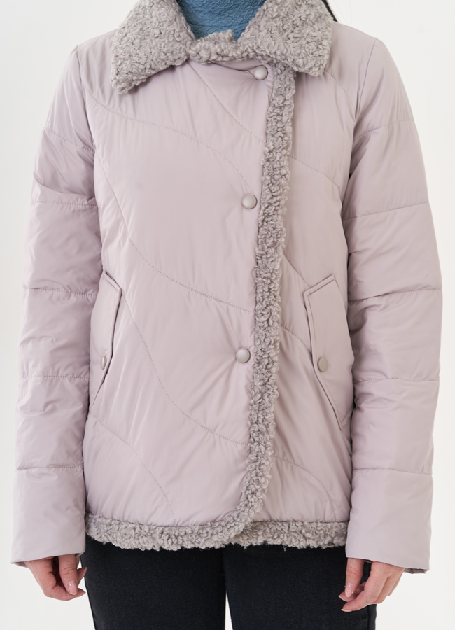 Куртка комбинированная эко мехом модель № 26869 универмаг малина