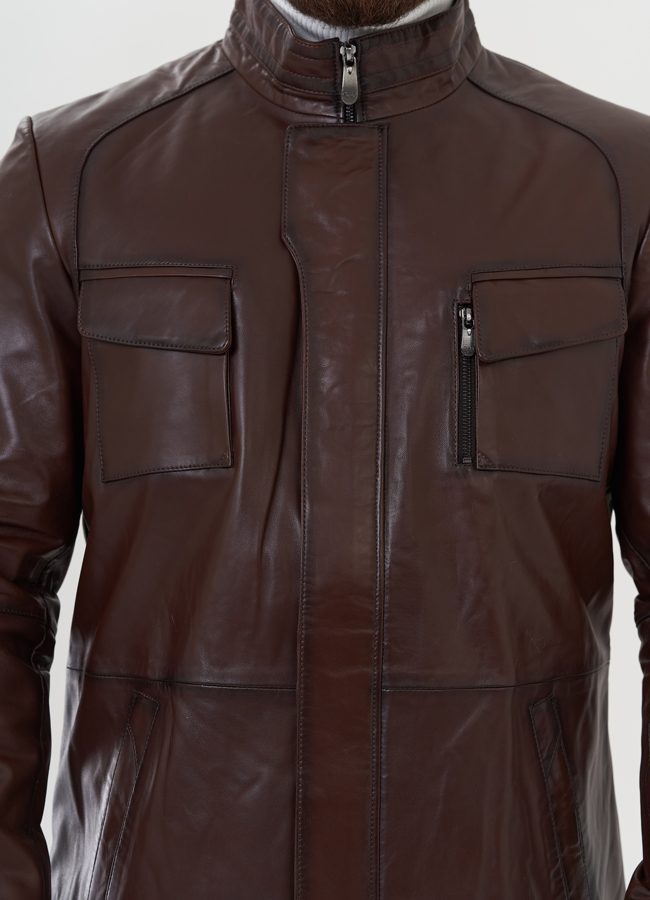 Мужская куртка из натуральной кожи  модель № 26703 в рассрочку