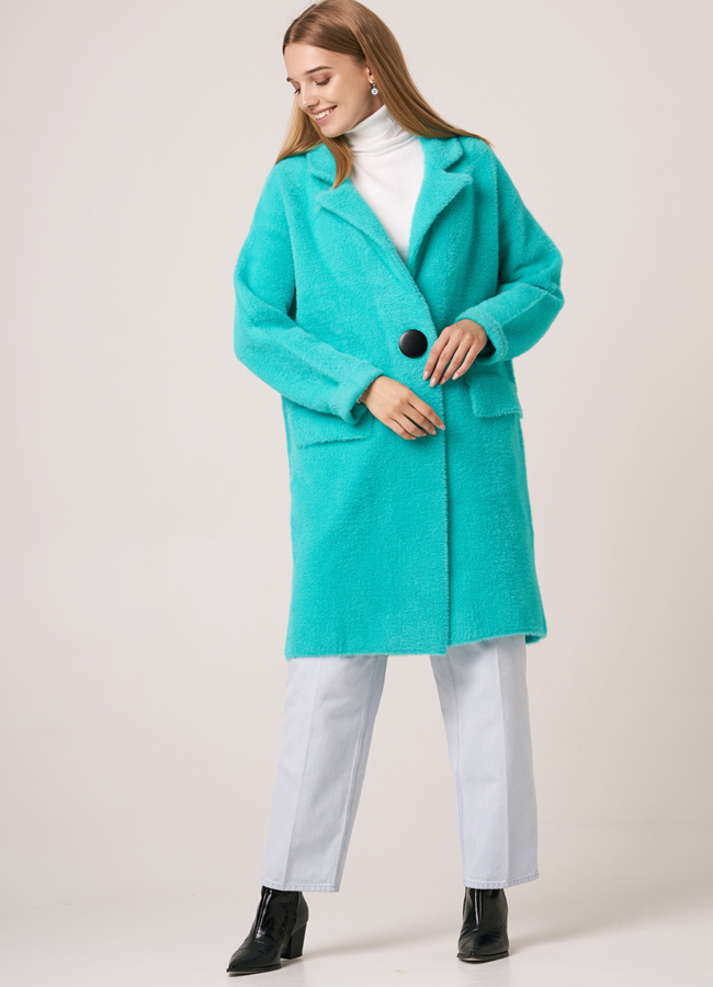 Длинный кардиган в бирюзовом цвете модель № 968 универмаг малина