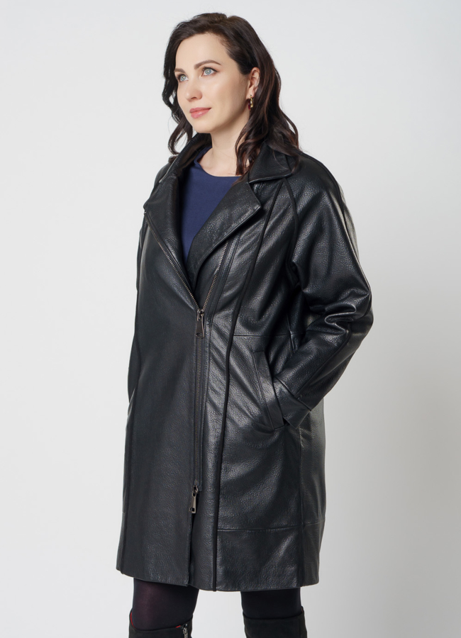 Плащ из натуральной кожи модель № 20545 в рассрочку