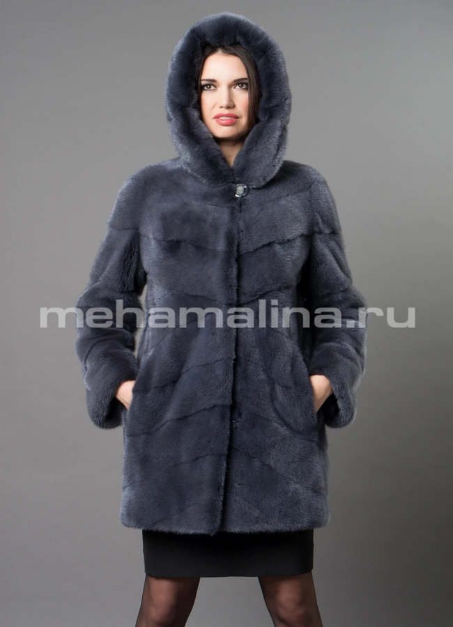 Норковая шуба  модель № S-669 универмаг малина