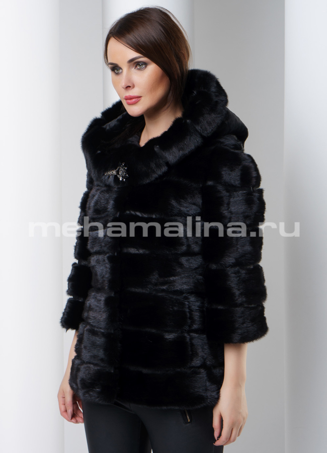 Норковая шуба трансформер модель № S-550 универмаг малина
