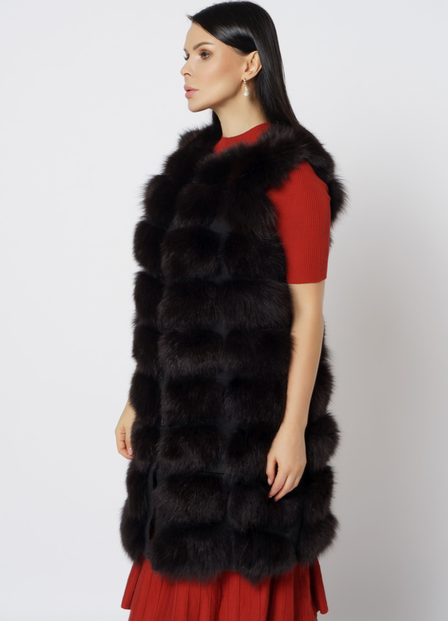 Меховая жилетка из песца модель № 21720 в кредит