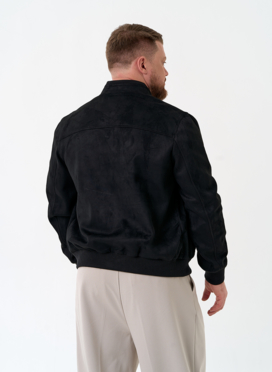 Мужская куртка бомбер из эко замши