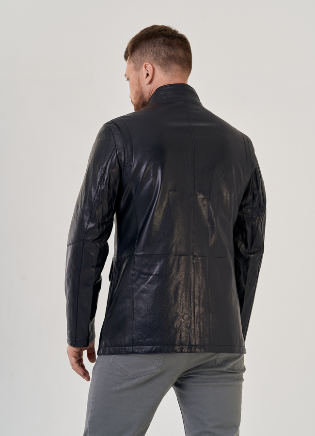 Мужская кожаная куртка  модель № 23147 универмаг малина