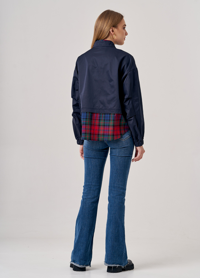 Ветровка женская синего цвета модель № 20705 в рассрочку