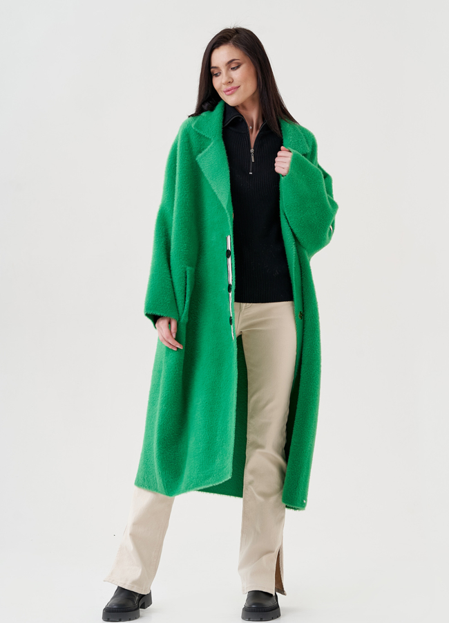 Длинный кардиган зеленого цвета модель № 78011 универмаг малина