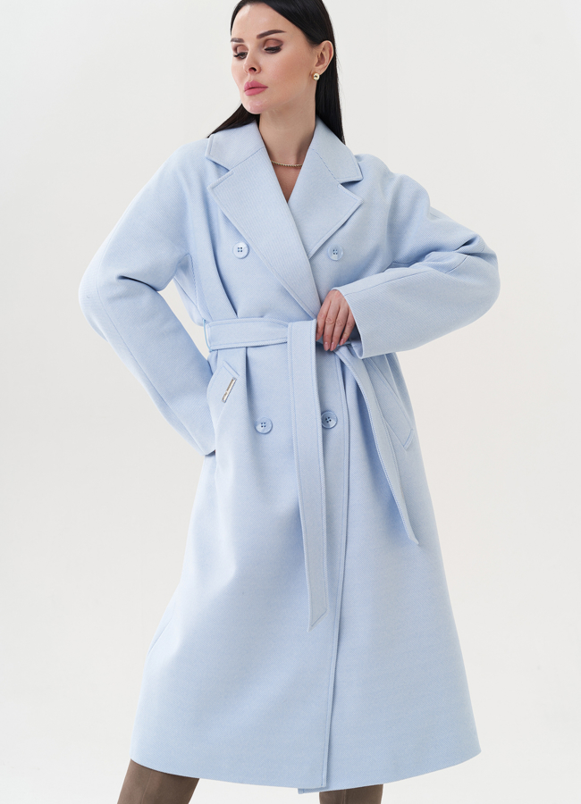 Женское пальто с английским воротником модель № 26720 в кредит