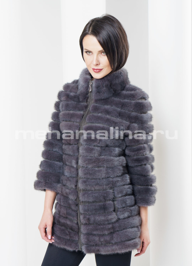 Норковый жакет, цвет графит модель № M-66 универмаг малина