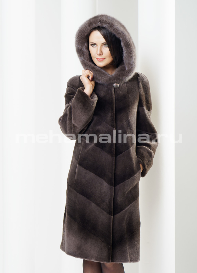 фото Шуба из нутрии,  цвет капучино модель № S-243