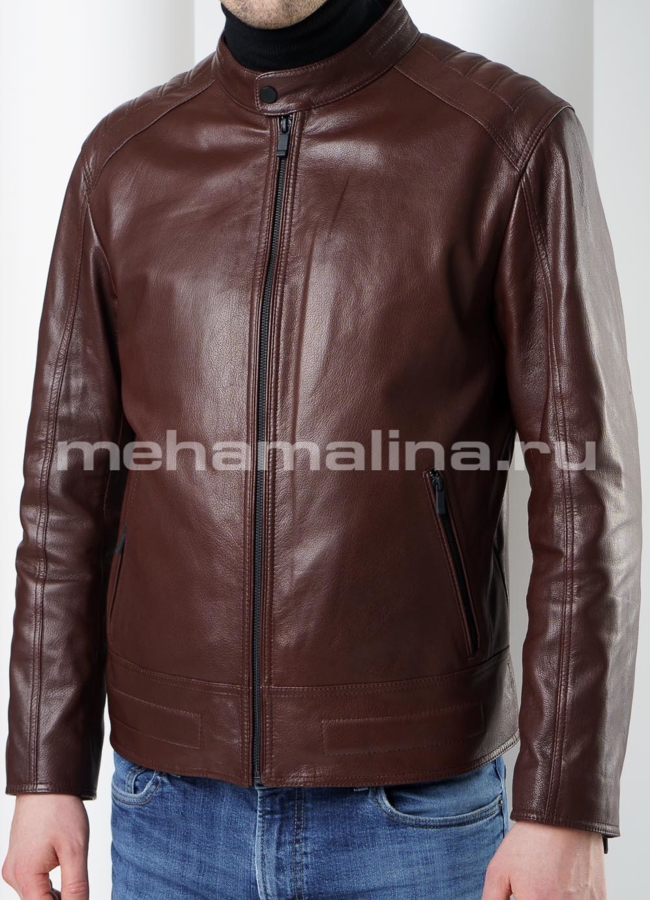 Кожаная куртка мужская модель № KP-223 универмаг малина