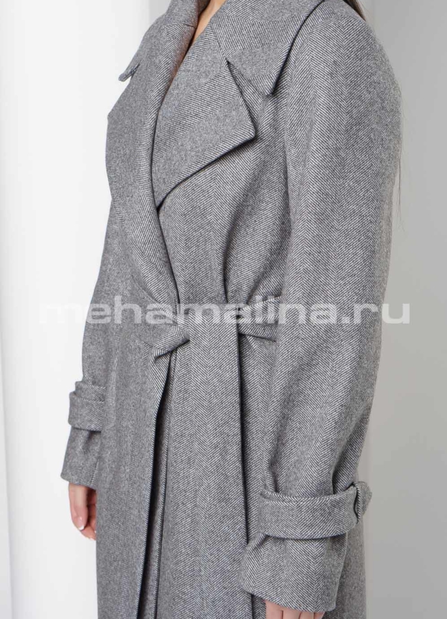 Удлиненное пальто с английским воротником модель № 10877 в рассрочку