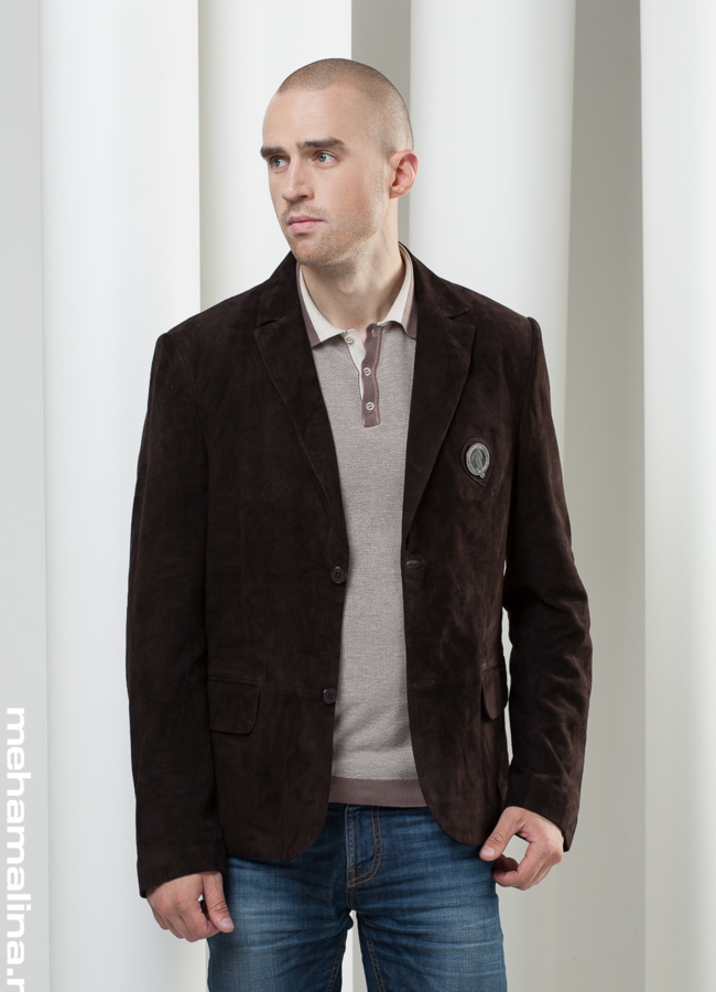 фото Пиджак из натуральной замши, коричневый модель № KP-60 фото Пиджак из натуральной замши, коричневый модель № KP-60