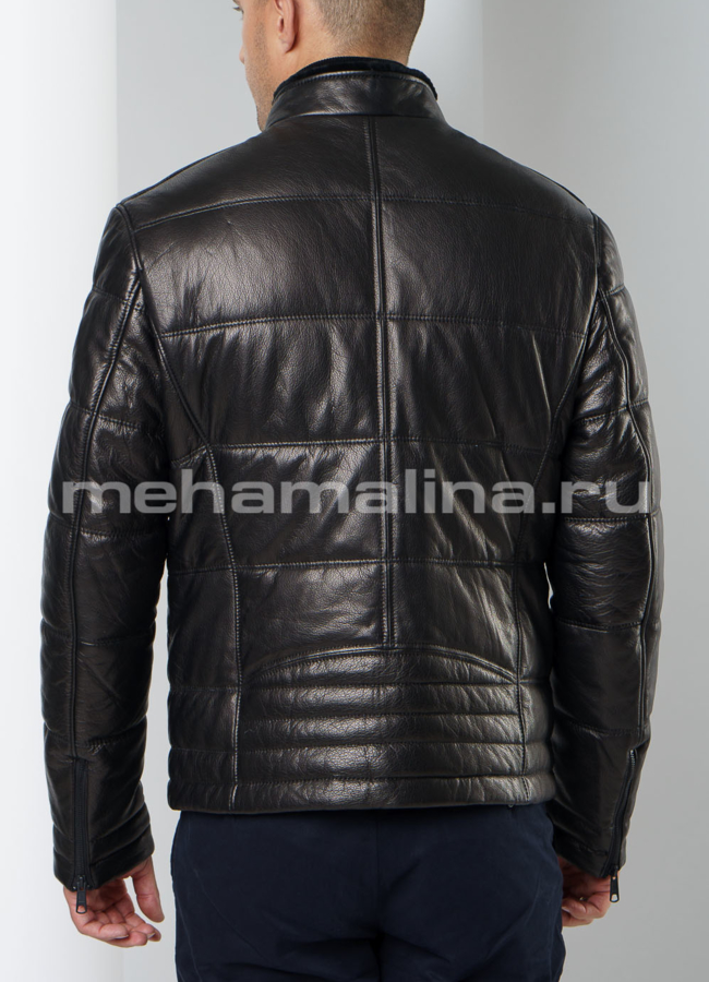 Куртка черного цвета  модель № ПМ-85 в рассрочку