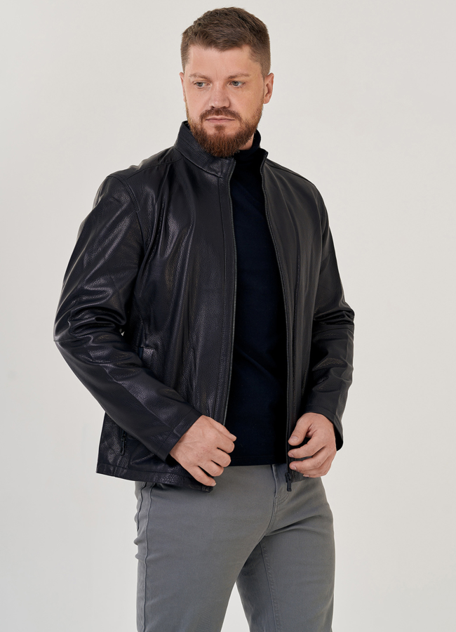 фото Кожаная куртка на молнии  модель № 23142, 80782