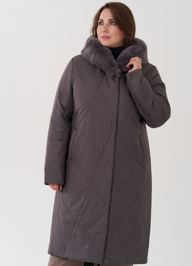 Женское пальто с капюшоном  модель № 79177 в рассрочку