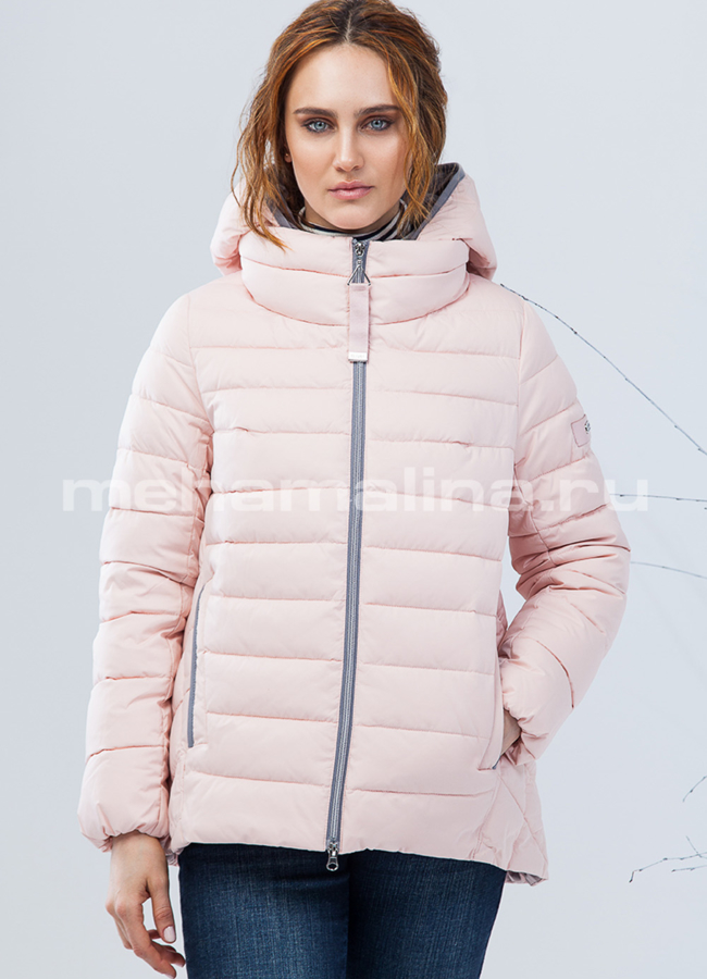 Куртка Clasna строченая модель № П-185 меха малина