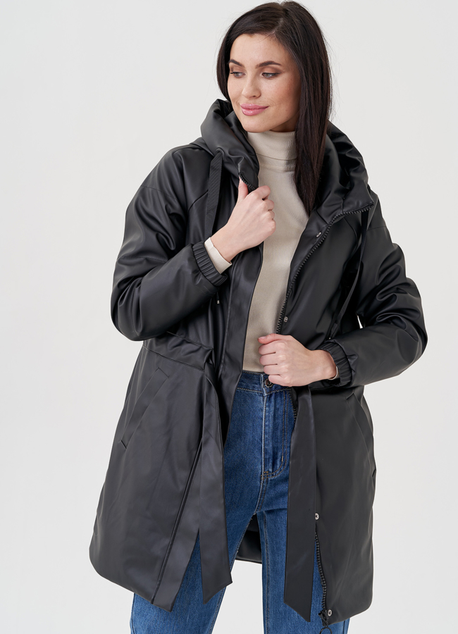 Женский плащ из эко кожи на утеплении модель № 397 универмаг малина