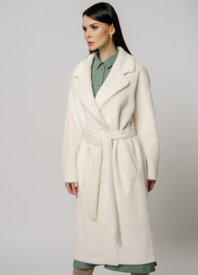 Утепленное двубортное пальто модель № 18304 в рассрочку