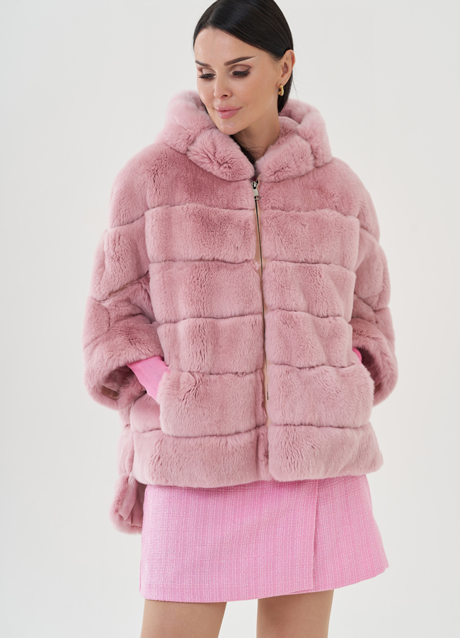 Короткая куртка из кролика модель № 81802 универмаг малина
