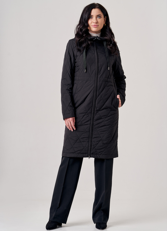 фото Полупальто женское черного цвета модель № 20602