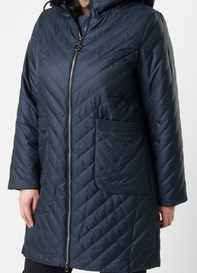 Полупальто женское синего цвета модель № 20667 универмаг малина