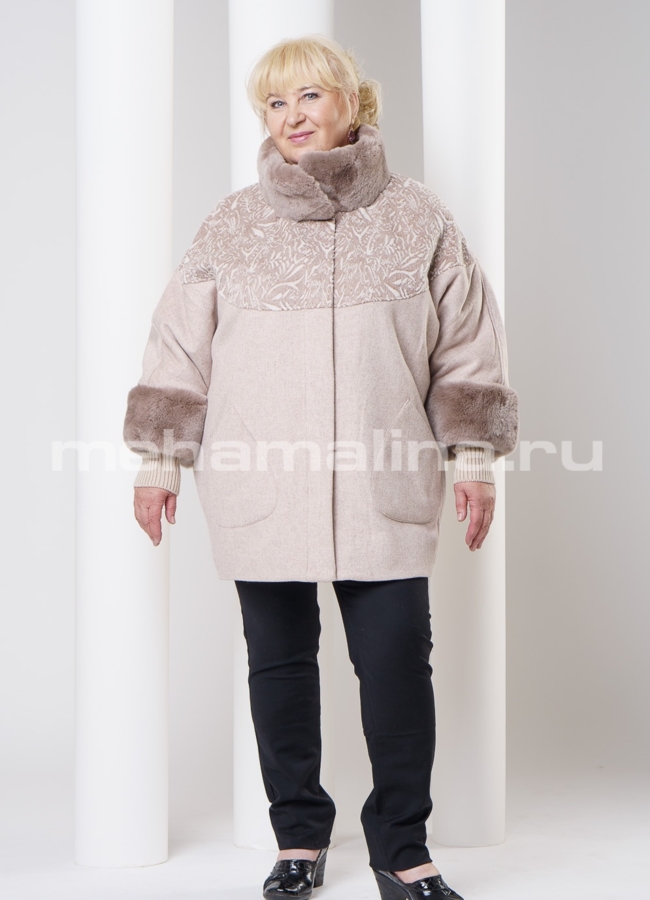 Демисезонное пальто с меховой отделкой модель № BP-21 в рассрочку