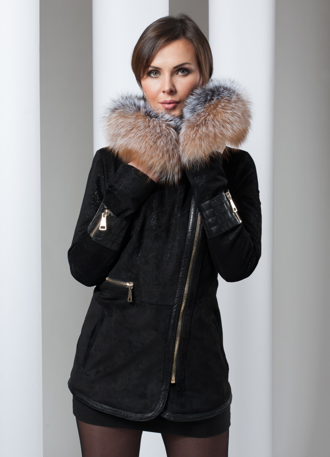 фото Куртка из замши с мехом модель № K-78