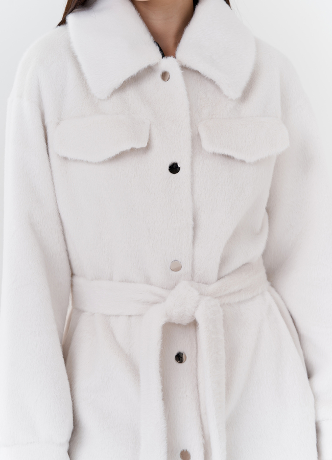 Женское пальто из ворсовой ткани модель № 24117 в кредит