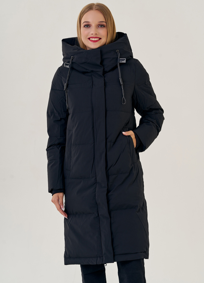 фото Пуховик женский черного цвета  модель № 23317