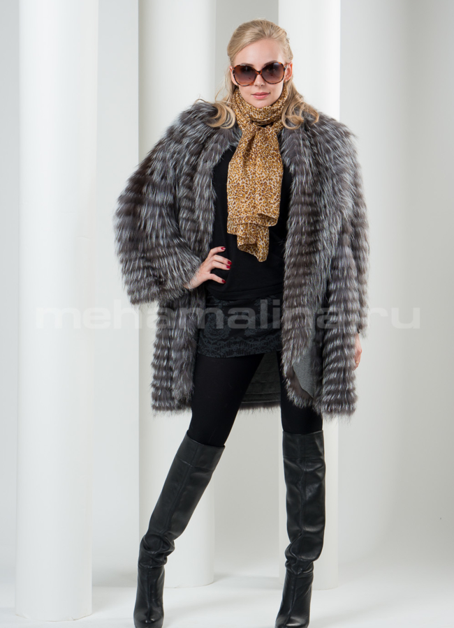 Жилет из чернобурки, удлиненный модель № М-23 меха малина Жилет из чернобурки, удлиненный модель № М-23 меха малина