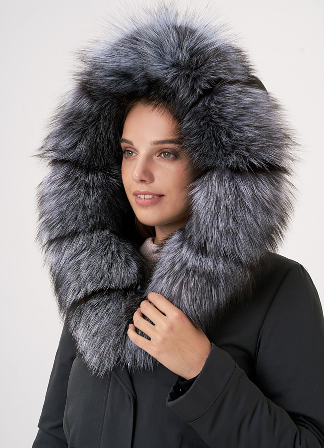 Парка с мехом чернобурки модель № 21806 универмаг малина