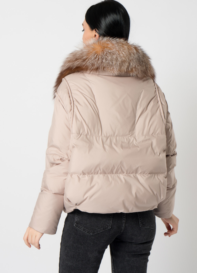 Куртка - пуховик бежевого цвета модель № 2265 в кредит
