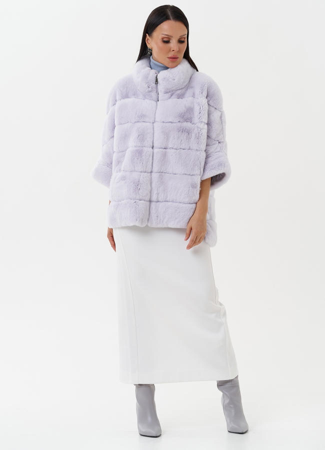 фото Короткая шуба из меха кролика модель № 81804