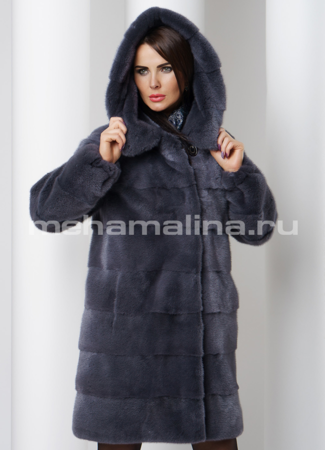 Шуба из скандинавской норки модель № S-510 универмаг малина