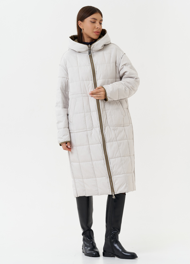 Женское двухстороннее пальто модель № 27877 универмаг малина