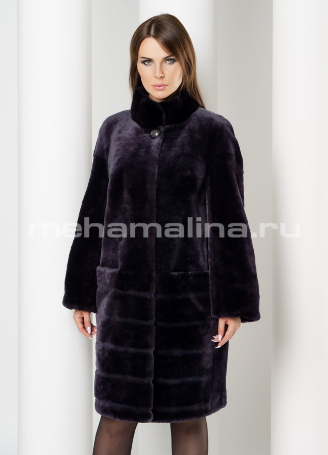 Женская шуба модель № S-614 меха малина