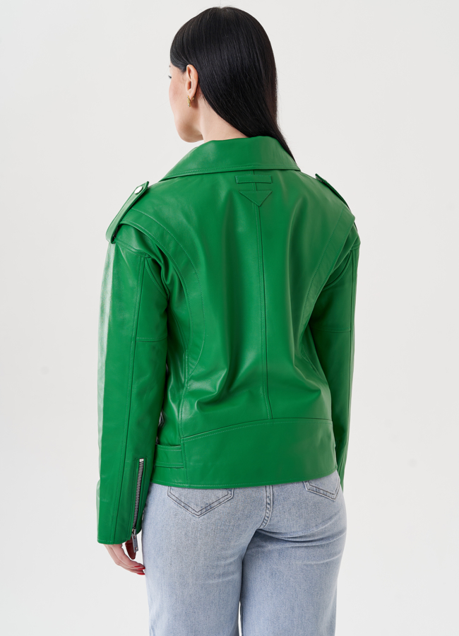 Женская куртка косуха из натуральной кожи  модель № 24448 в кредит Женская куртка косуха из натуральной кожи  модель № 24448 в кредит